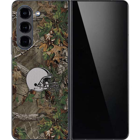 NFL Cleveland Browns Realtree Xtra Green Camo Galaxy Z Fold5 5G Skin